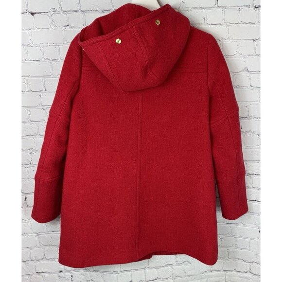 J.CREW Women’s Chateau Parka Red Sz 4 Coat MISSING FUR Nello Gori Stadium Cloth - Picture 6 of 7